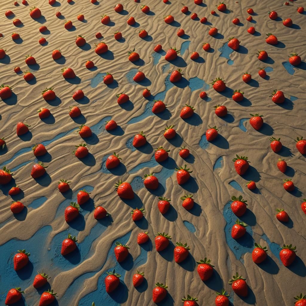 Strawberries on Sand: Fantastical Concept Art