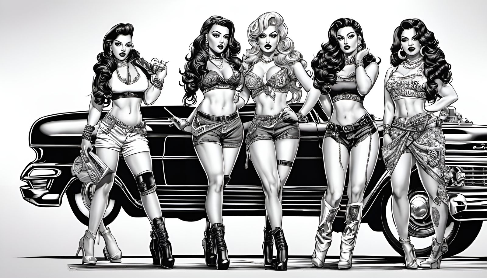 Chola Pinup Art Models