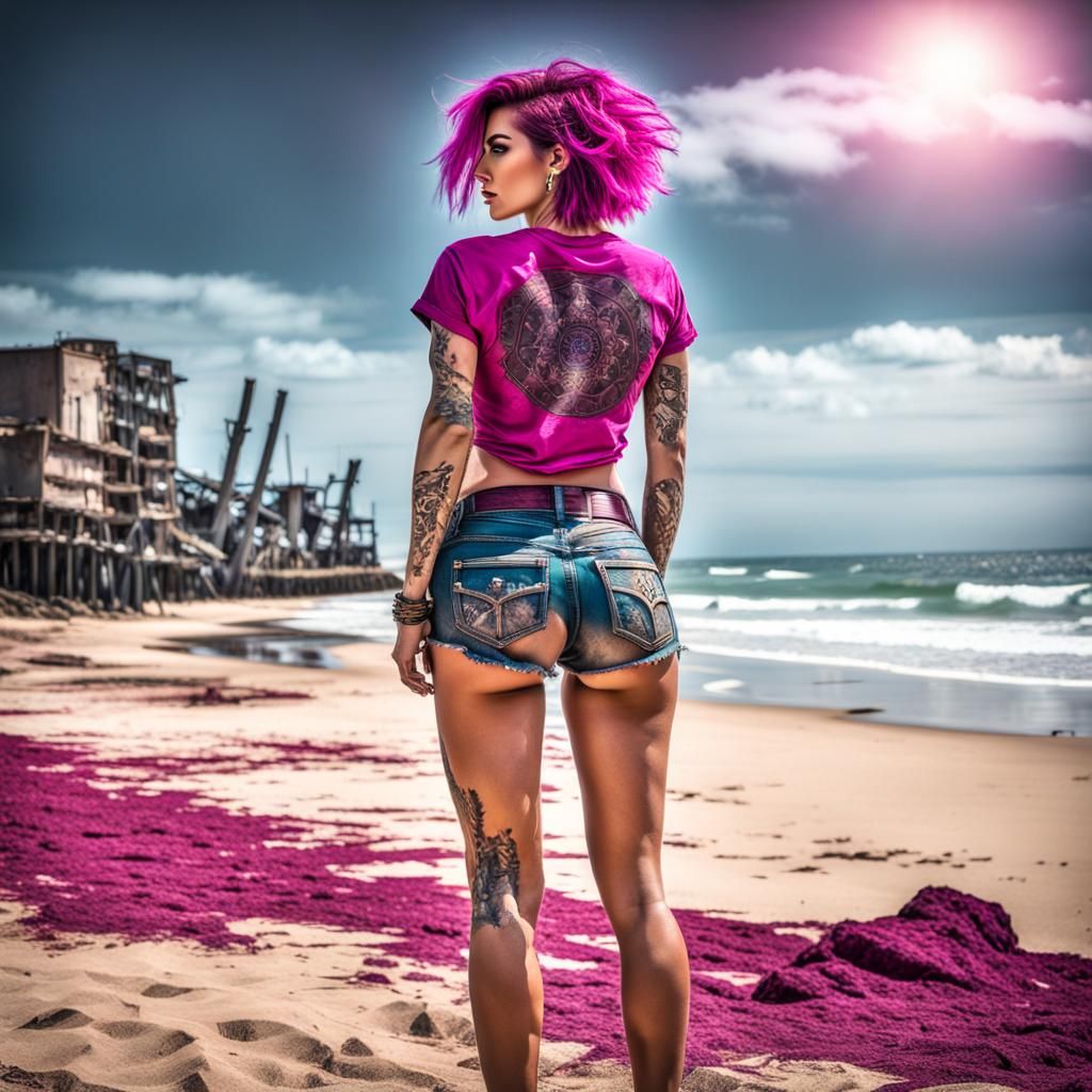 Steampunk Beauty in Post-Apocalyptic Baghdad: Photorealistic...