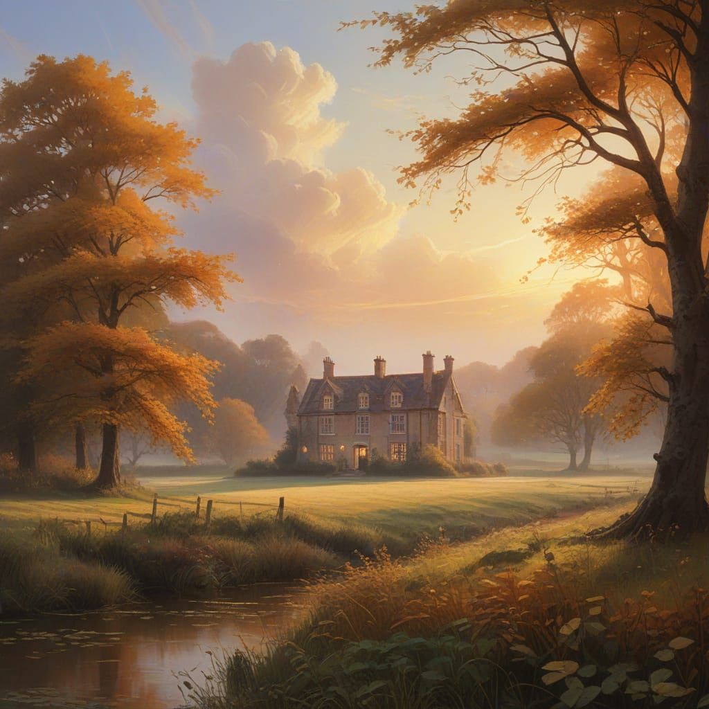 English Countryside Masterpiece in the Style of Constable