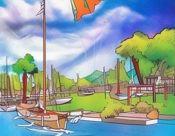 breeze harbor comic book art, perfect, smooth