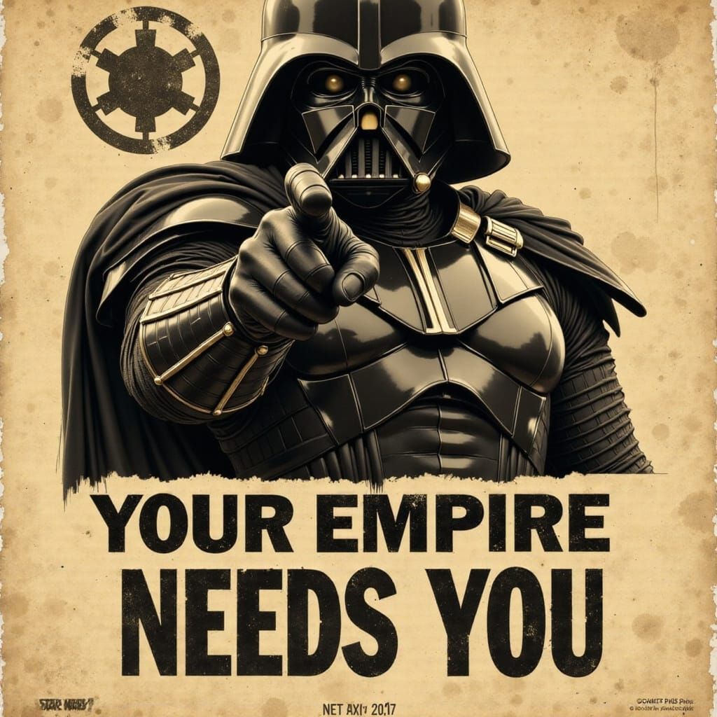 Darth Krayt Propaganda Poster in Vintage Comic Style