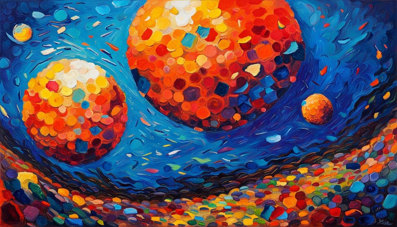 Lunar Self-Portrait: Shen Zhou Meets Neo-Impressionism