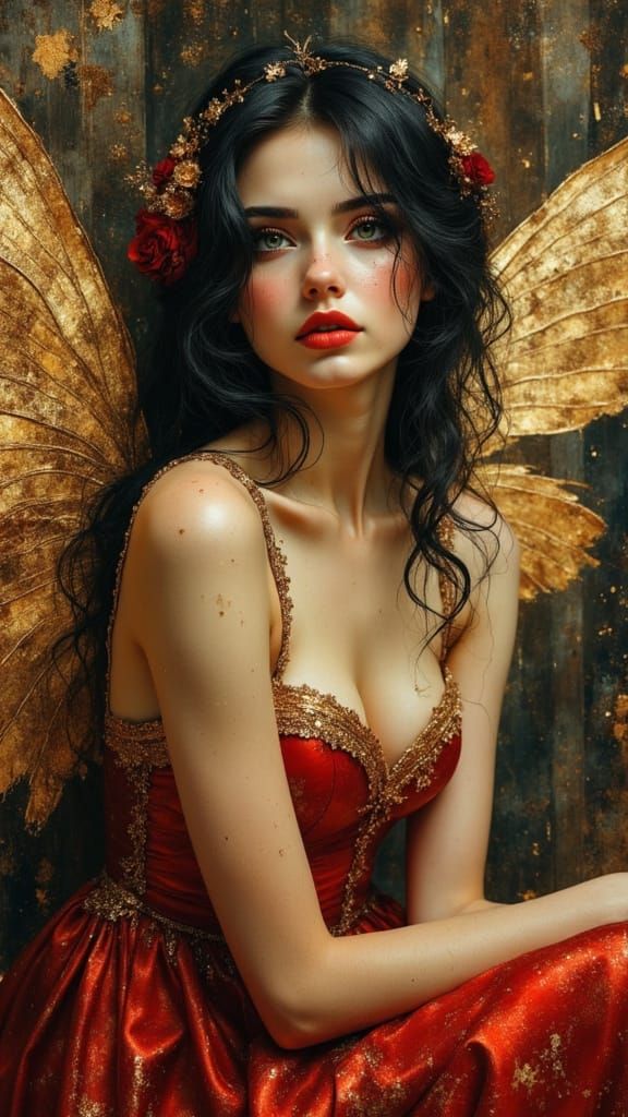 Ethereal Steampunk Angel in Candlelight