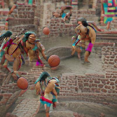 Aztec People Playing Basketball in 8K Resolution