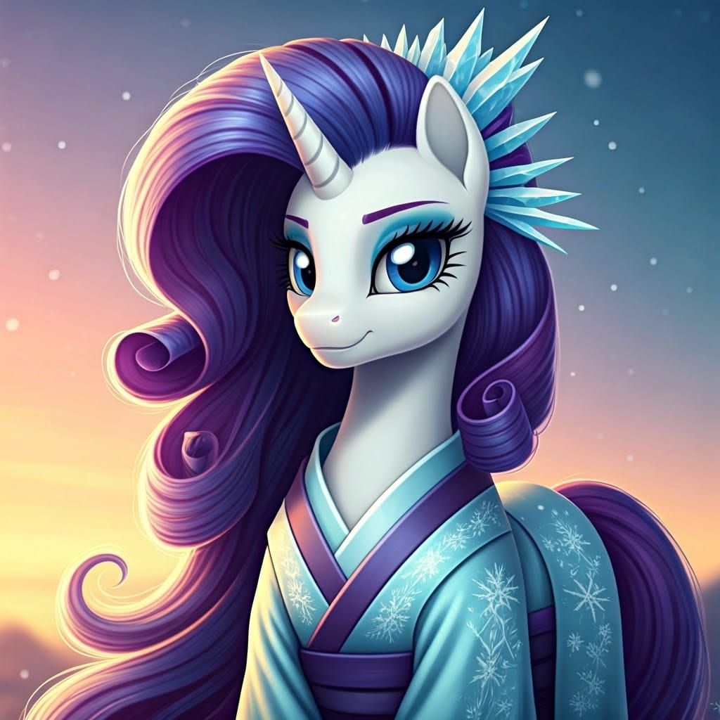 Winter Wonder Pony in Kimono, Majestic and Shimmering