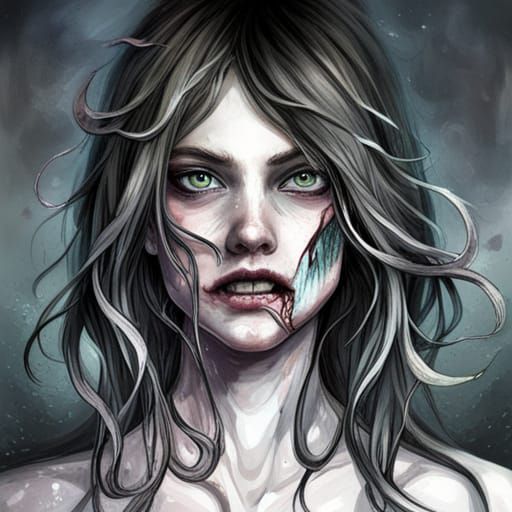 Nightmarish Grotesque Monster with Tentacles and Teeth