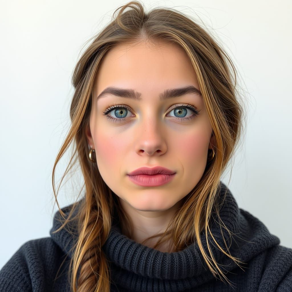 Realistic Portrait of a Person with Healthy Eyes