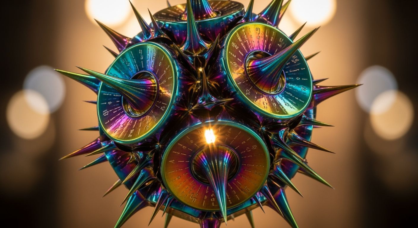 Iridescent Modern Art Paperweight in Ultra-Realistic Detail