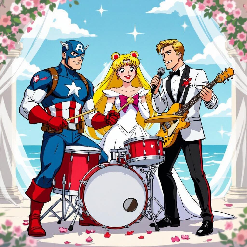 Sailor Moon and Captain America Wedding Celebration