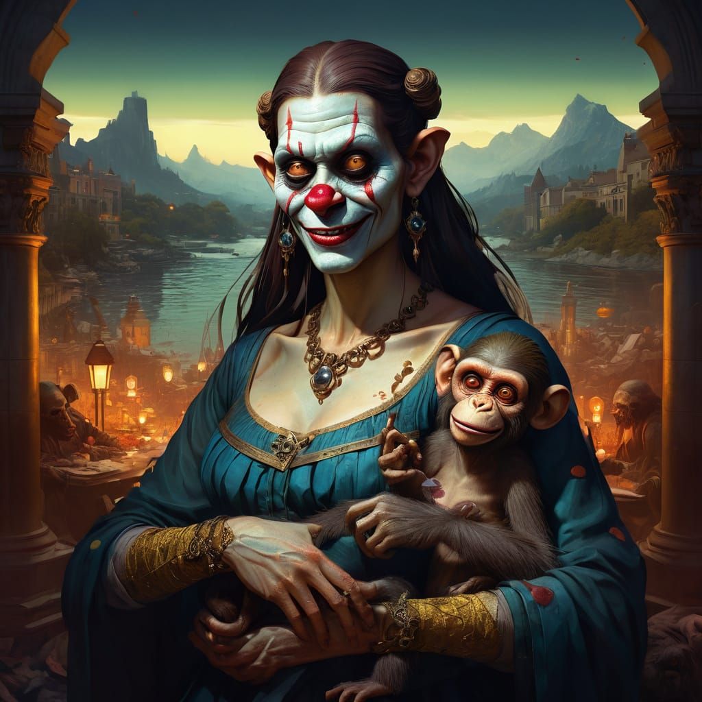 Grotesque Hybrid Portrait in Whimsical, Eerie Style