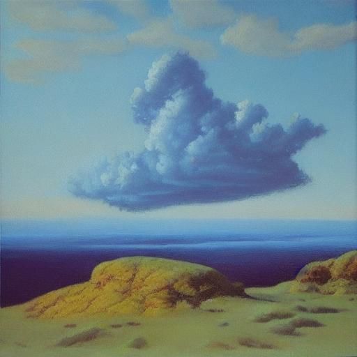Surrealist Landscape with Chemistry Structures as Oil Painti...
