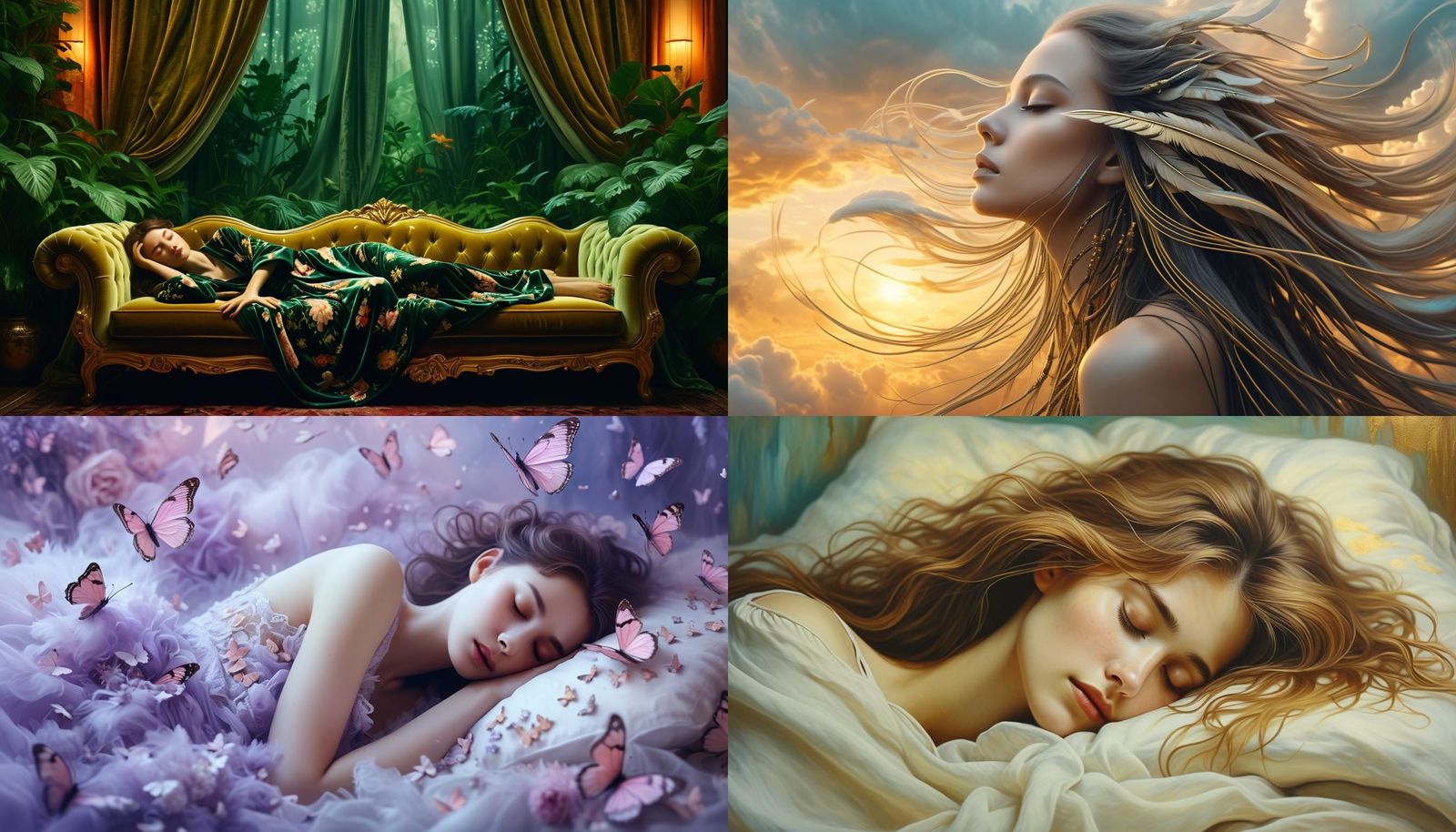 Dreamlike Trichophilia Fantasy Scene