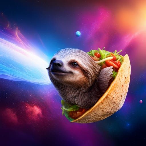 Sloth's Taco Space Adventure: 3D Hyperrealism