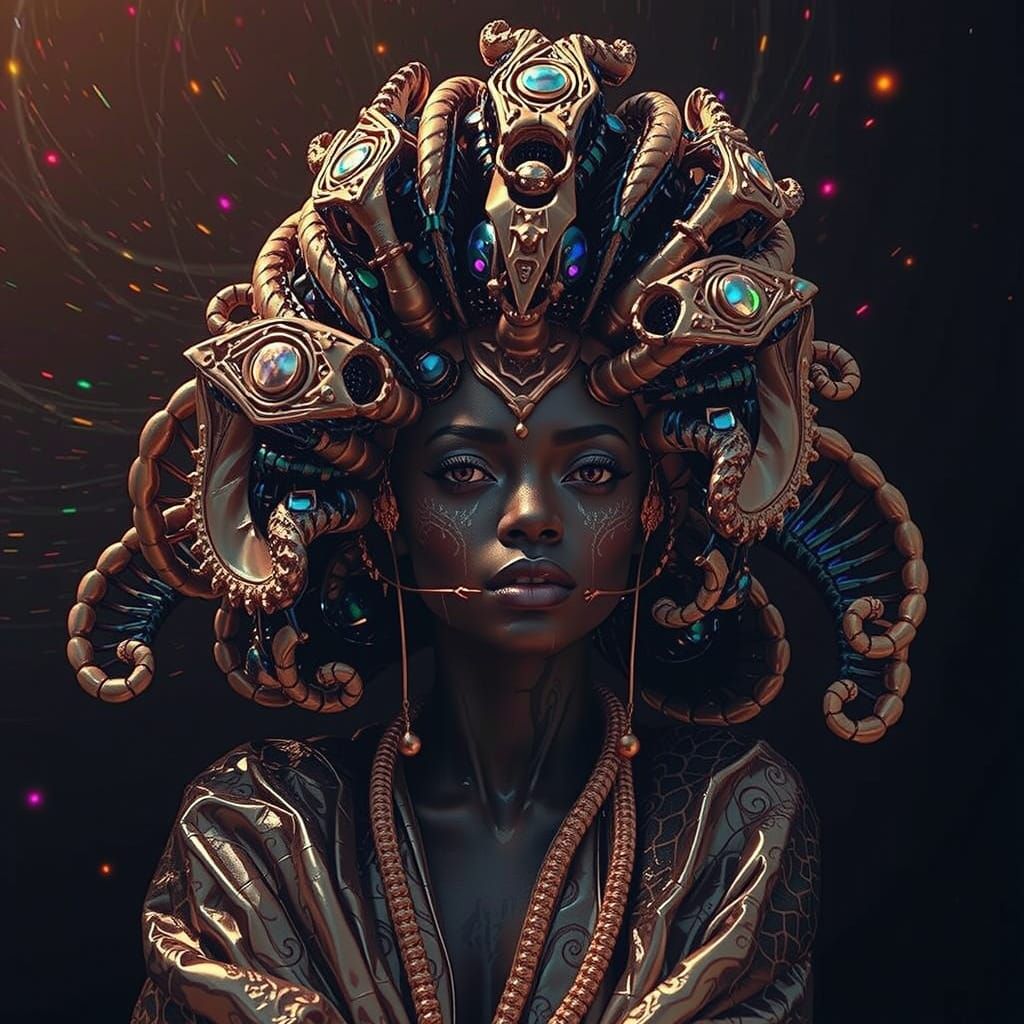 African Queen in Flamboyant 3D CGI Style
