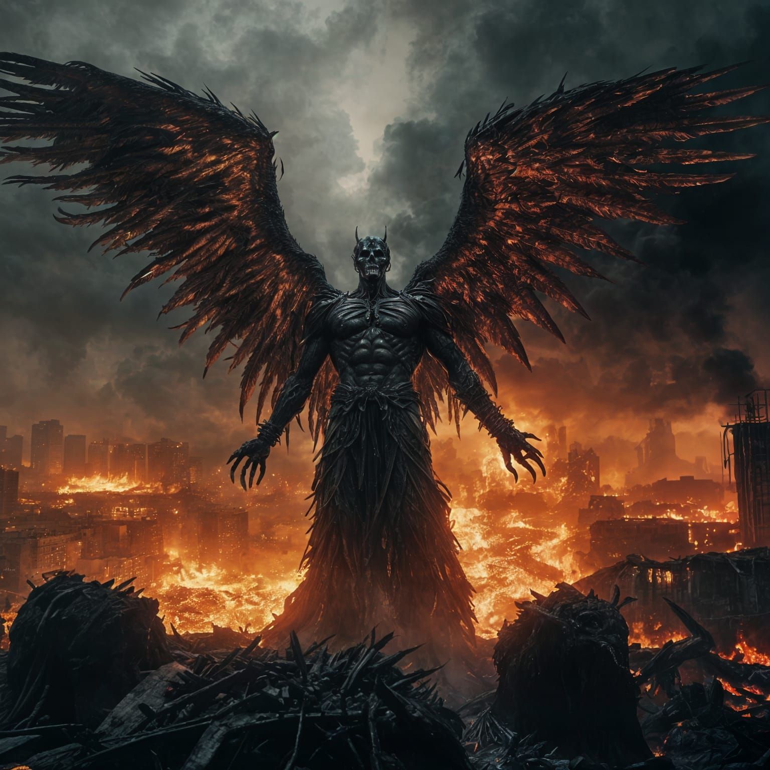 Demonic Archangel of Apocalypse in Dark Fantasy Horror