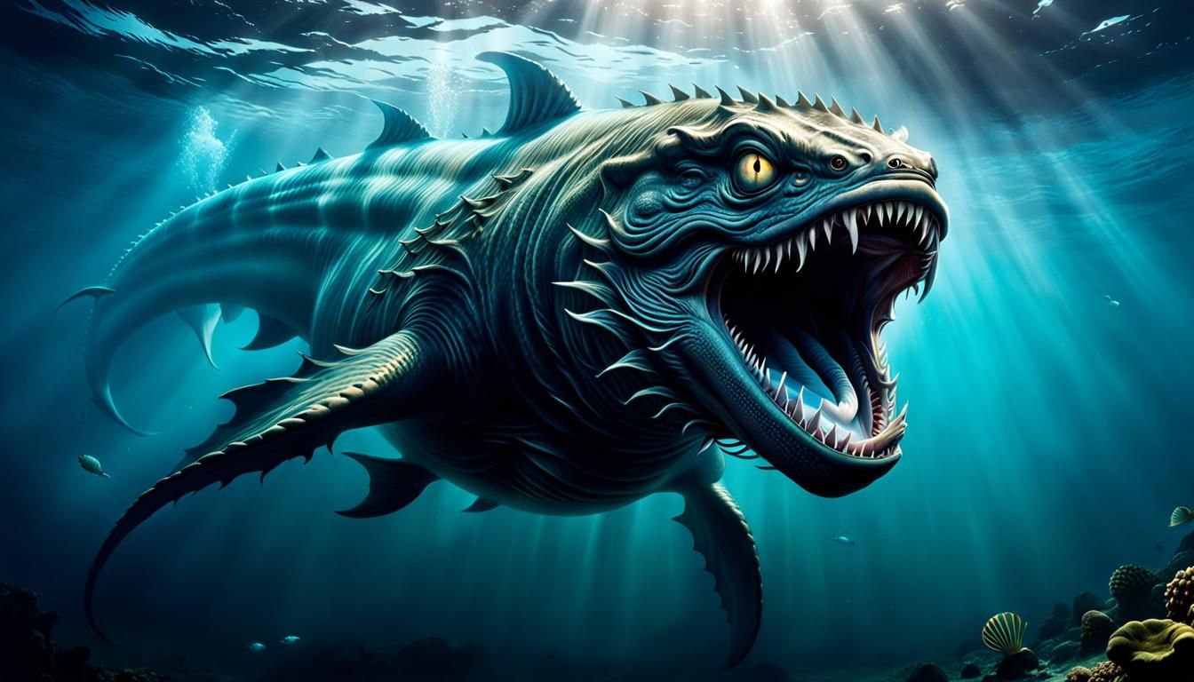 Eerie Underwater Monster Emerges: Holographic Horror