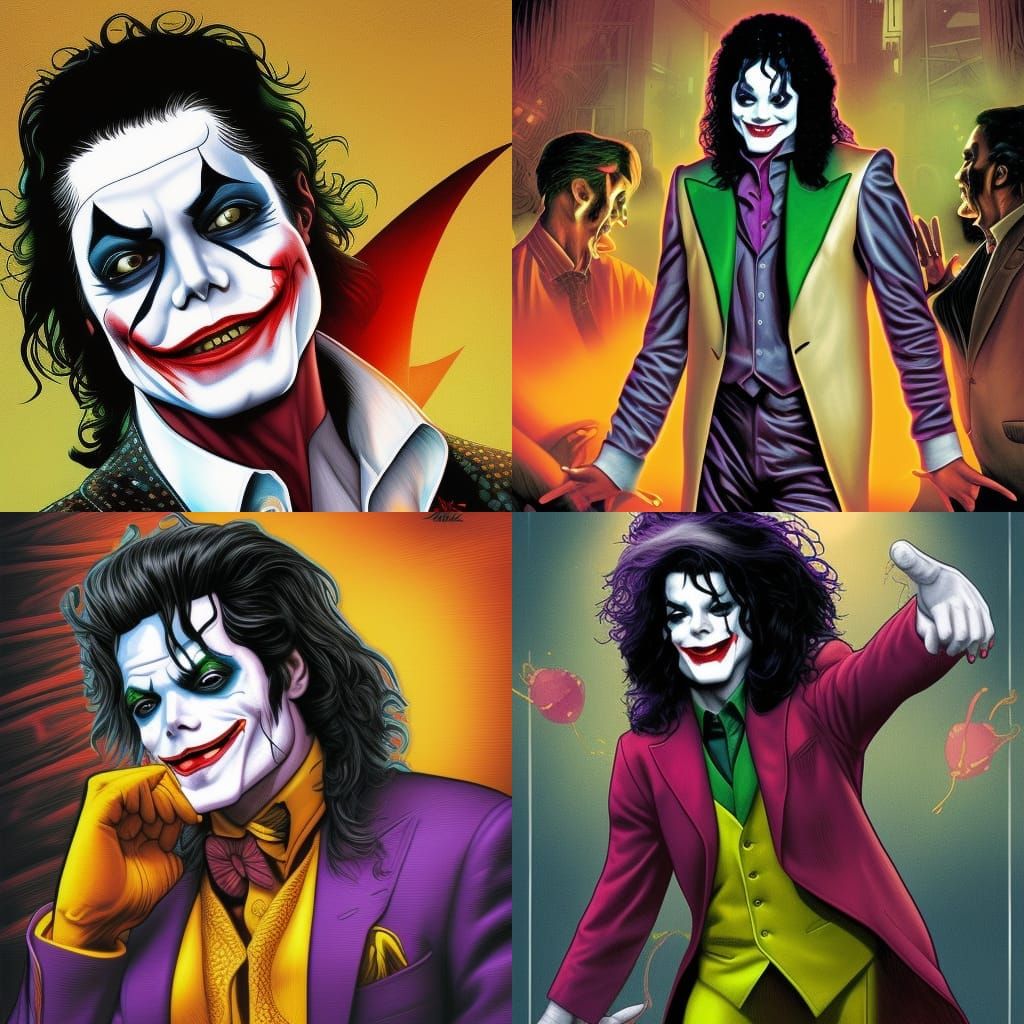 Michael Jackson as the Joker in Comic Book Art