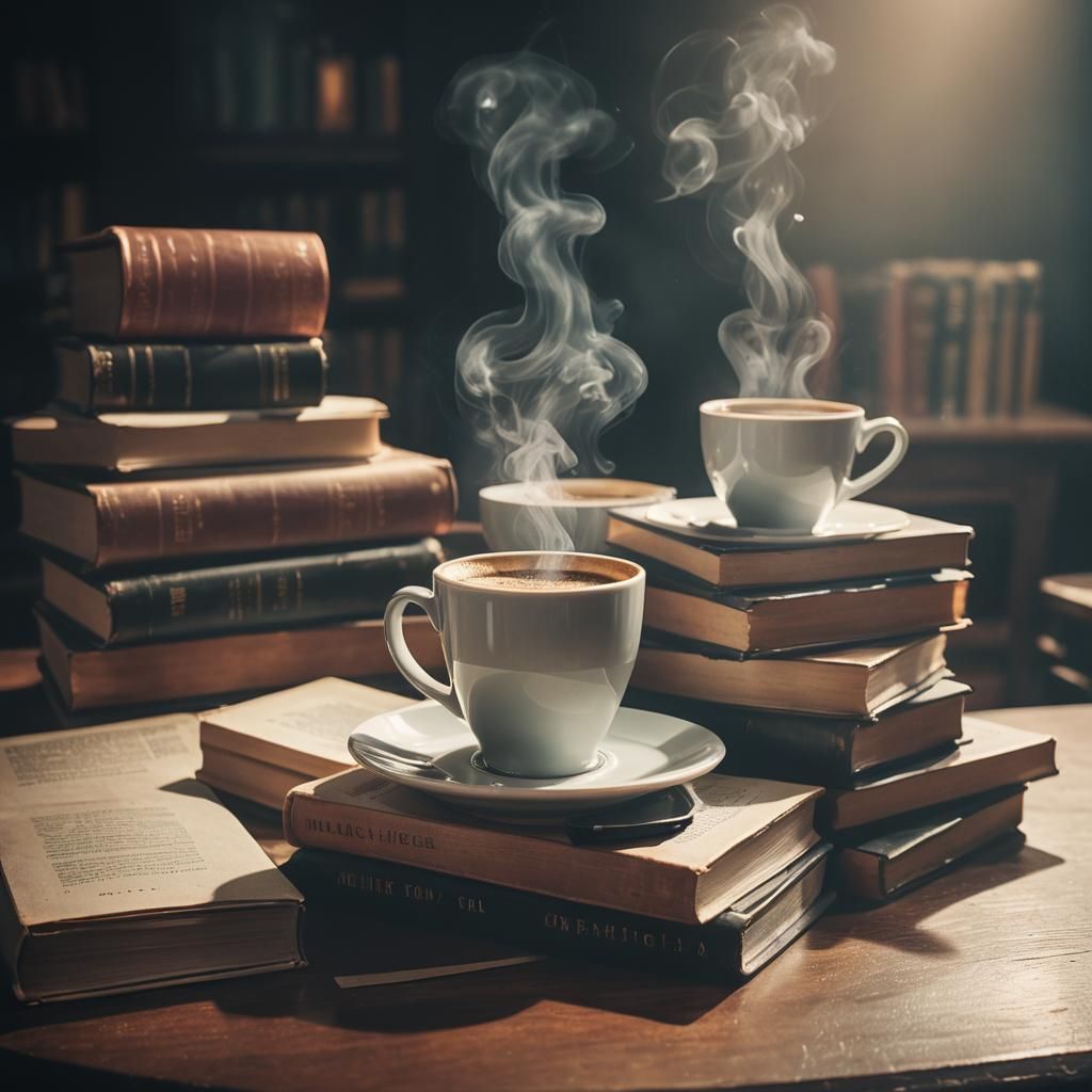 Cinematic Still Life: Coffee and Books