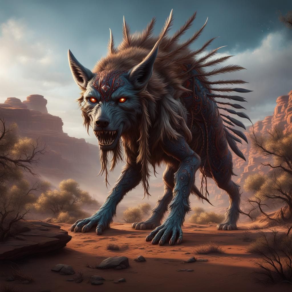 Navajo Skinwalker: Detailed Matte Painting