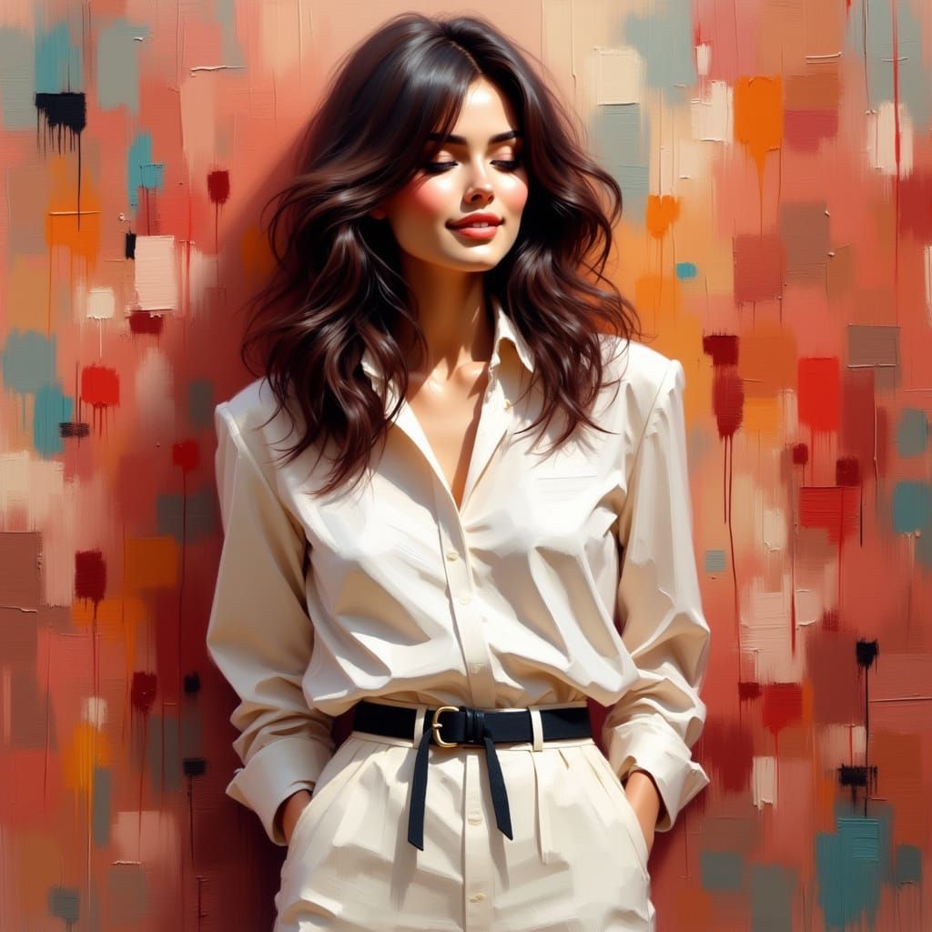 Lauren Hutton Fashion Illustration: Effortless American Chic