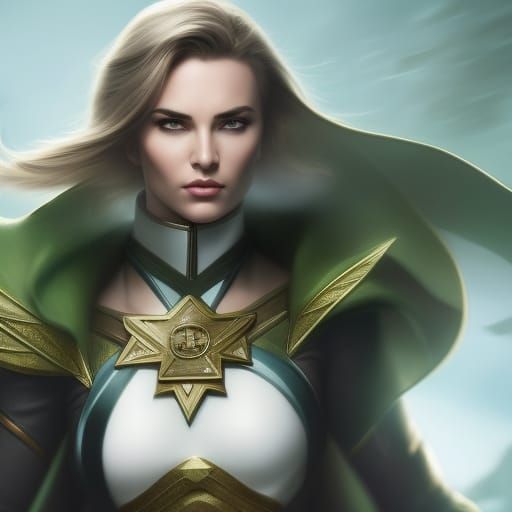 Hyperdetailed Superhero Portrait in Matte Painting Style