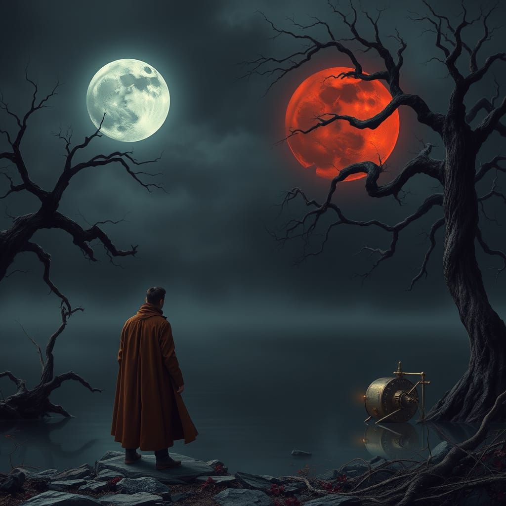 Twisted Moons Reflected in a Haunted Lake