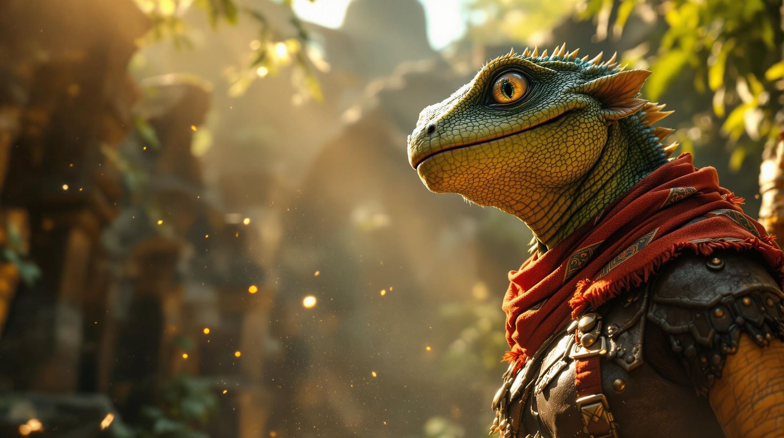 Hyper-Realistic Fantasy Adventurer in Jungle Ruins