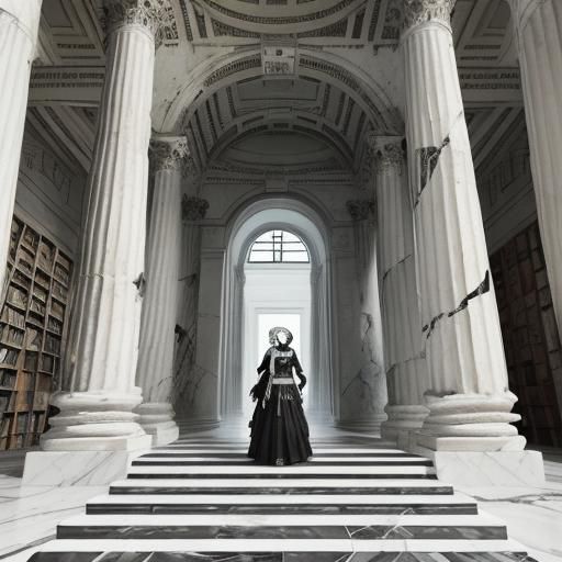 Sinister Cybergoth Model in Coffee Shop Photo