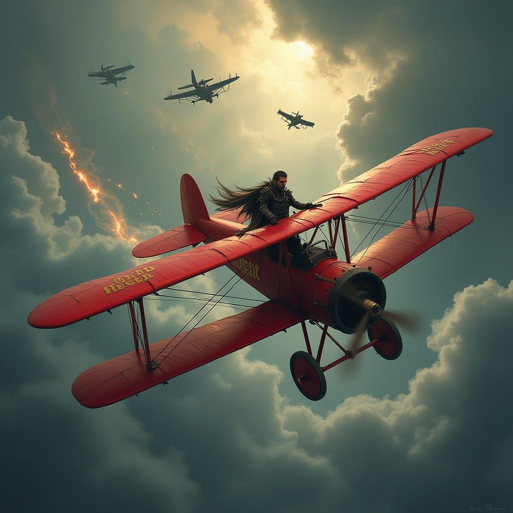 The Red Baron: Spectral Knight of the Sky in Gothic Art