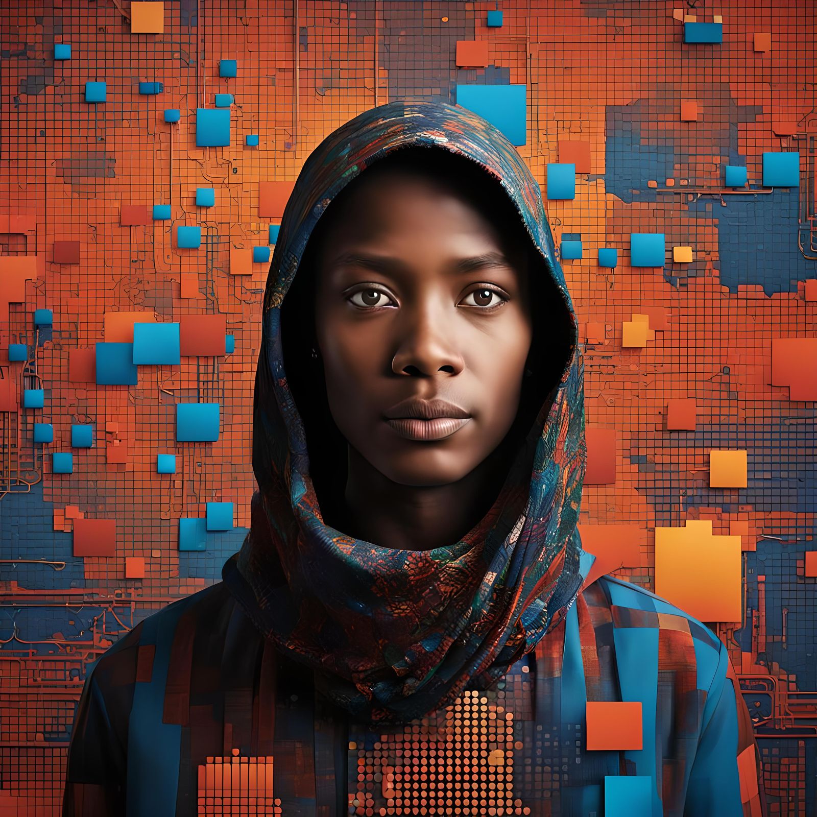 Abstract Data Visualization Background in Bold Colors