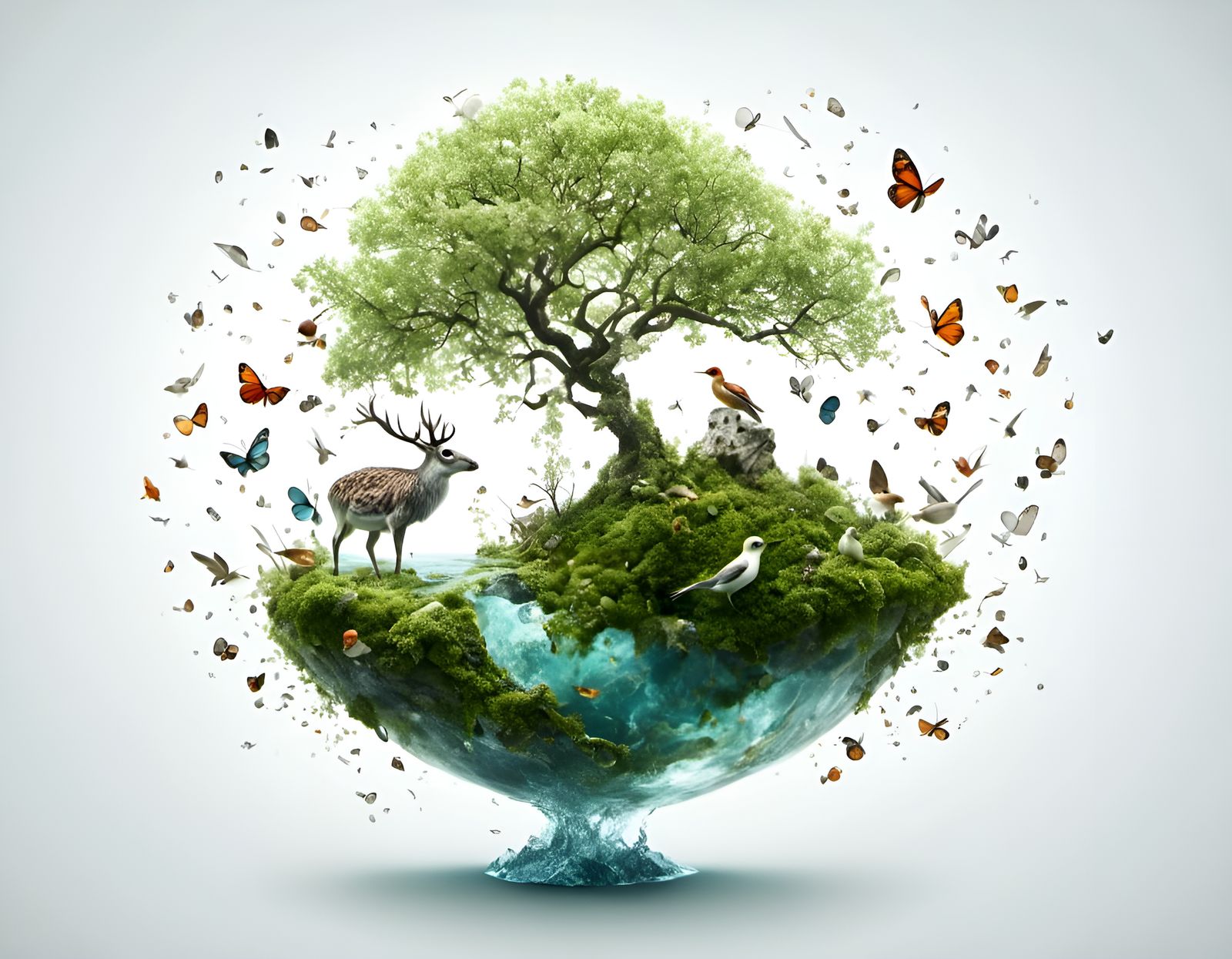 Surreal Nature Illustration in Hyperreal Style