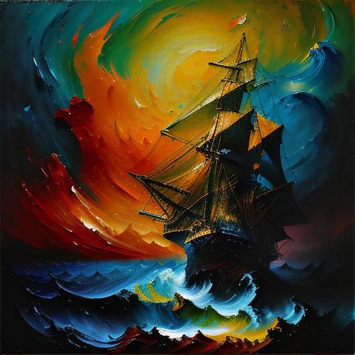 Dramatic Non Sequitur in Expressionist Oil Painting