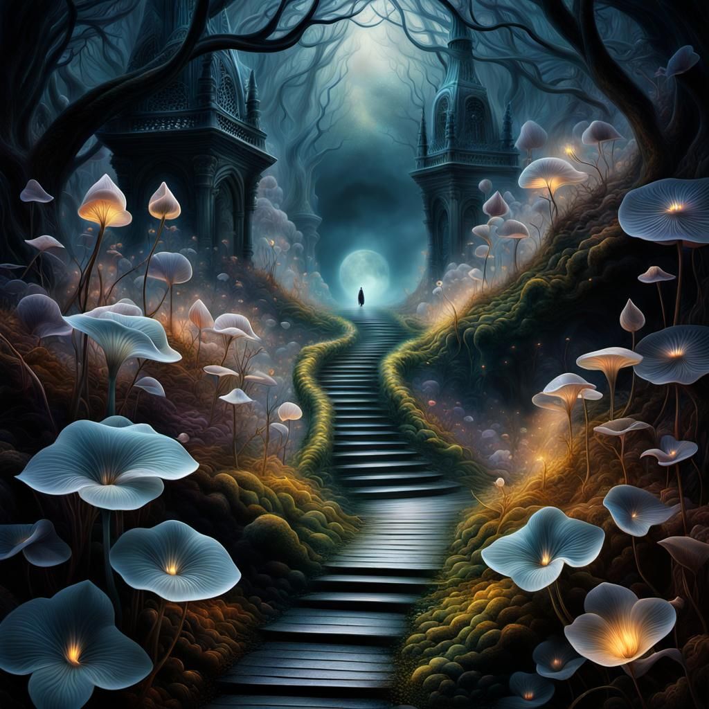 Surreal Mice Wander in Abstract Fantasy World