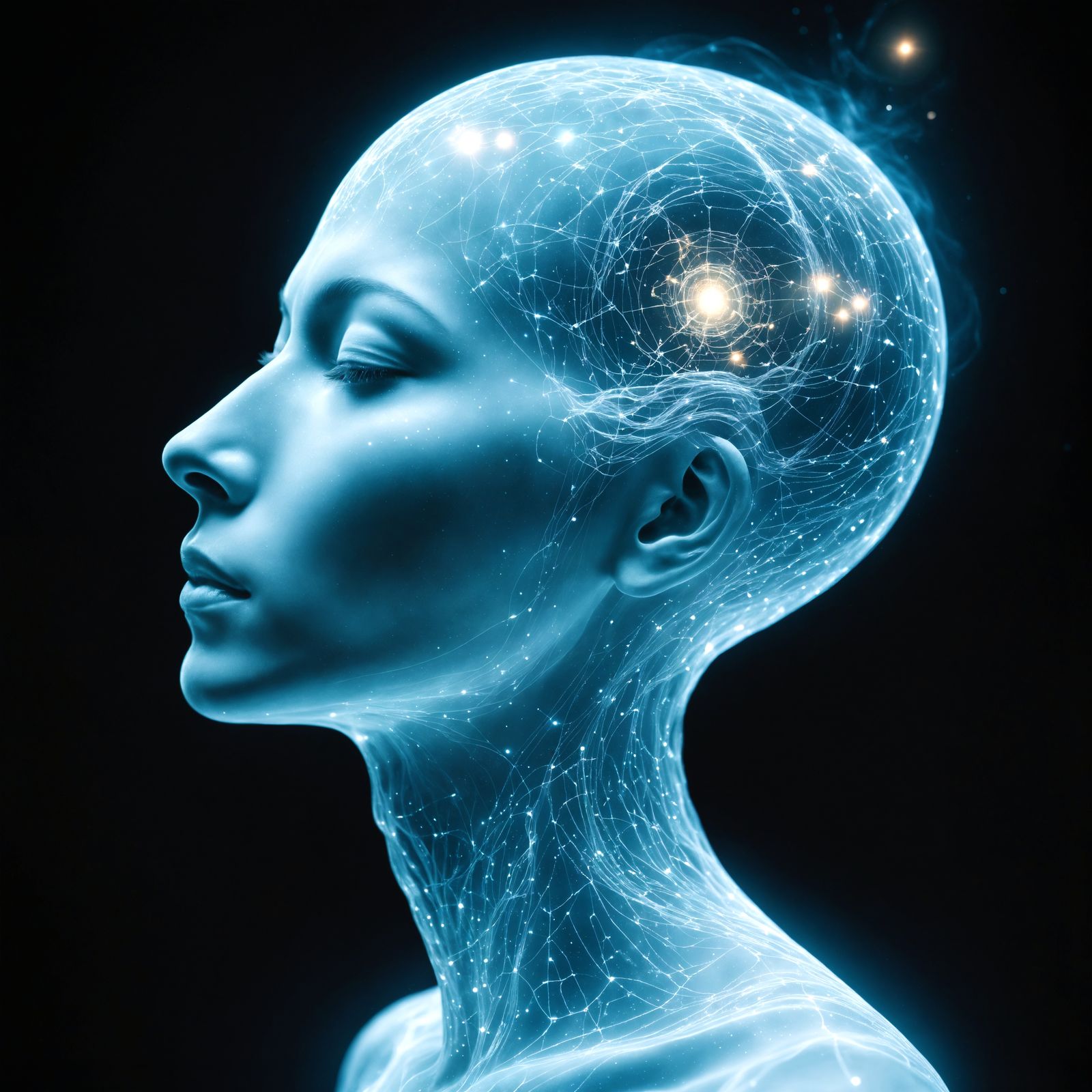 Serene Space Meditation in a Hyperrealistic 3D Style