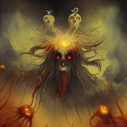 Sinister Candyman in Gouache Style Masterpiece