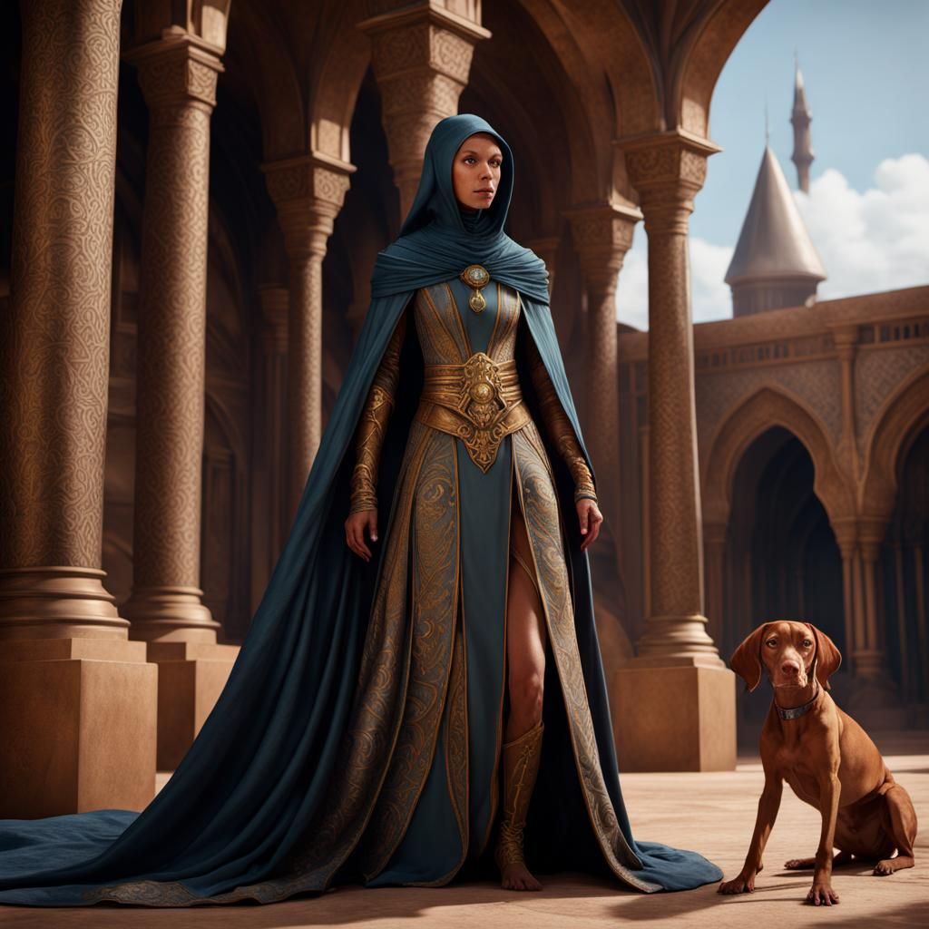 Vizsla as Bene Gesserit in Detailed Digital Painting