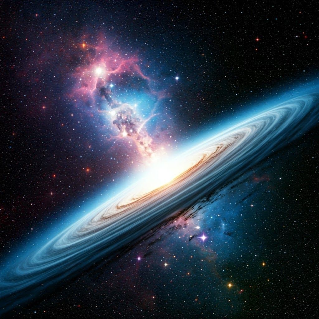 Celestial Landscape in Abstract Expressionist Style