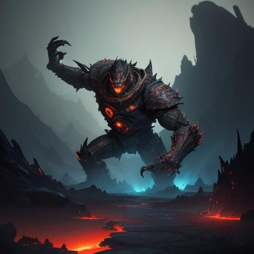 Robotic Nether Titan of Obsidian and Fire