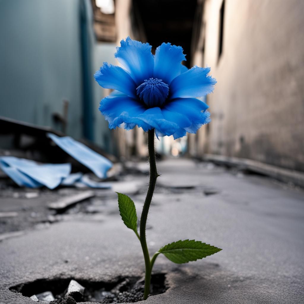 Surreal Smoke Flower in Desecrated Town