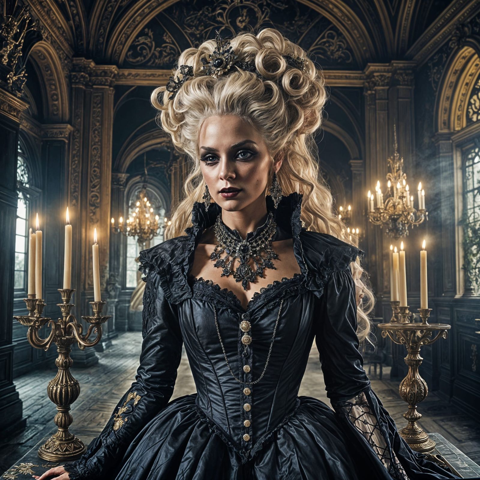 Gothic Marie Antoinette in Editorial Fashion