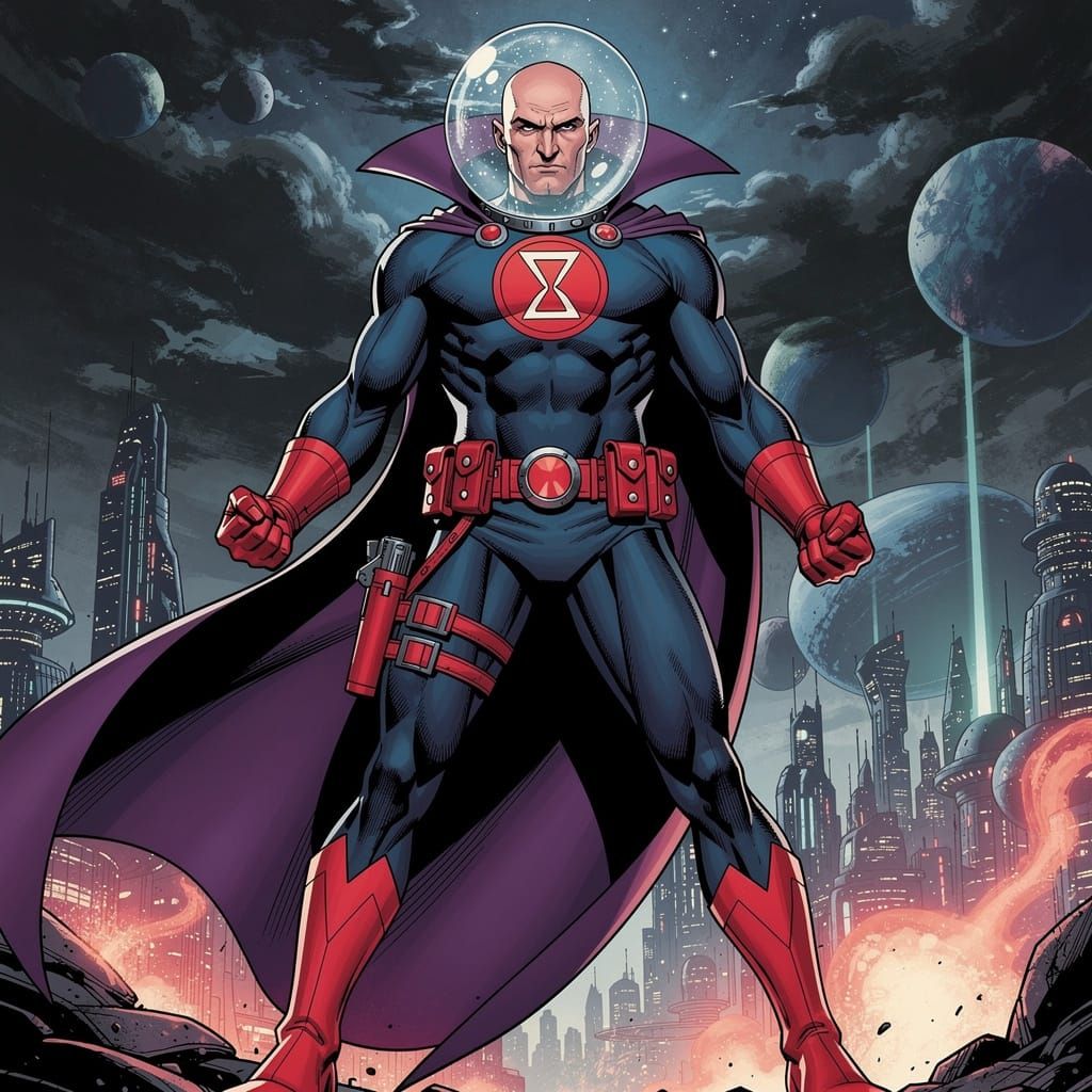 Sci-Fi Villain in Space Bubble Helmet