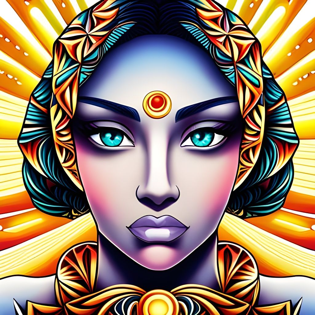 Fractal Anime Waifu: A Polygonal African Beauty