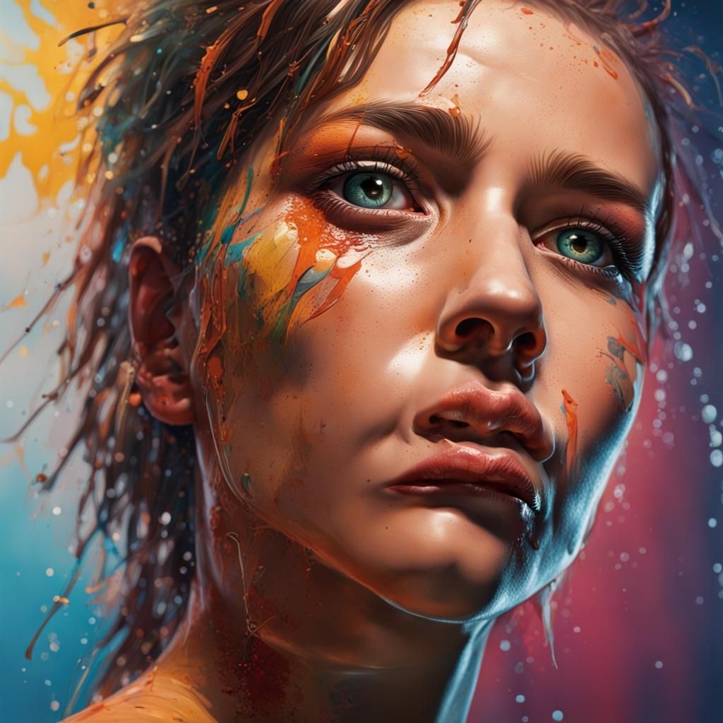 Hyperrealistic Splash Art with Dramatic Lighting