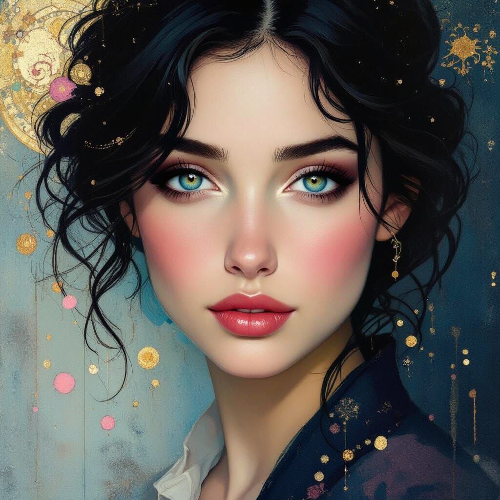 Soulful Portrait of Hopeful Dreams in Romantic Realism Style