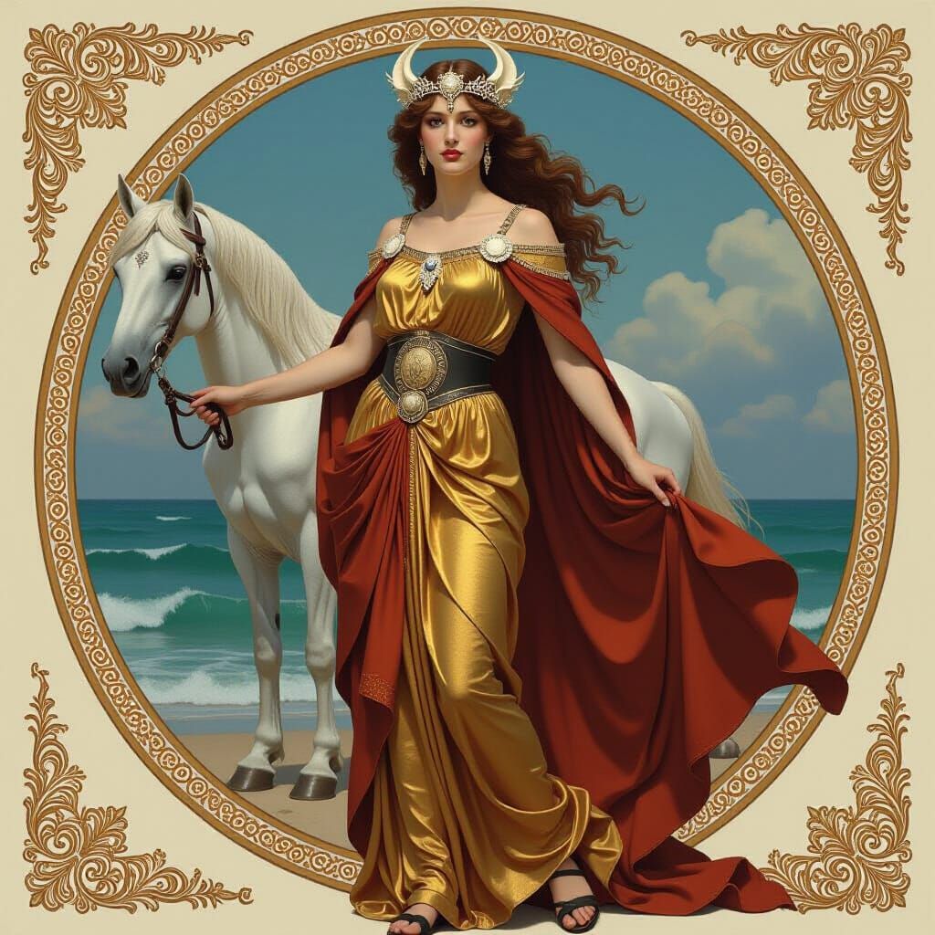 Europa, Goddess of Horses, in Mythological Realism