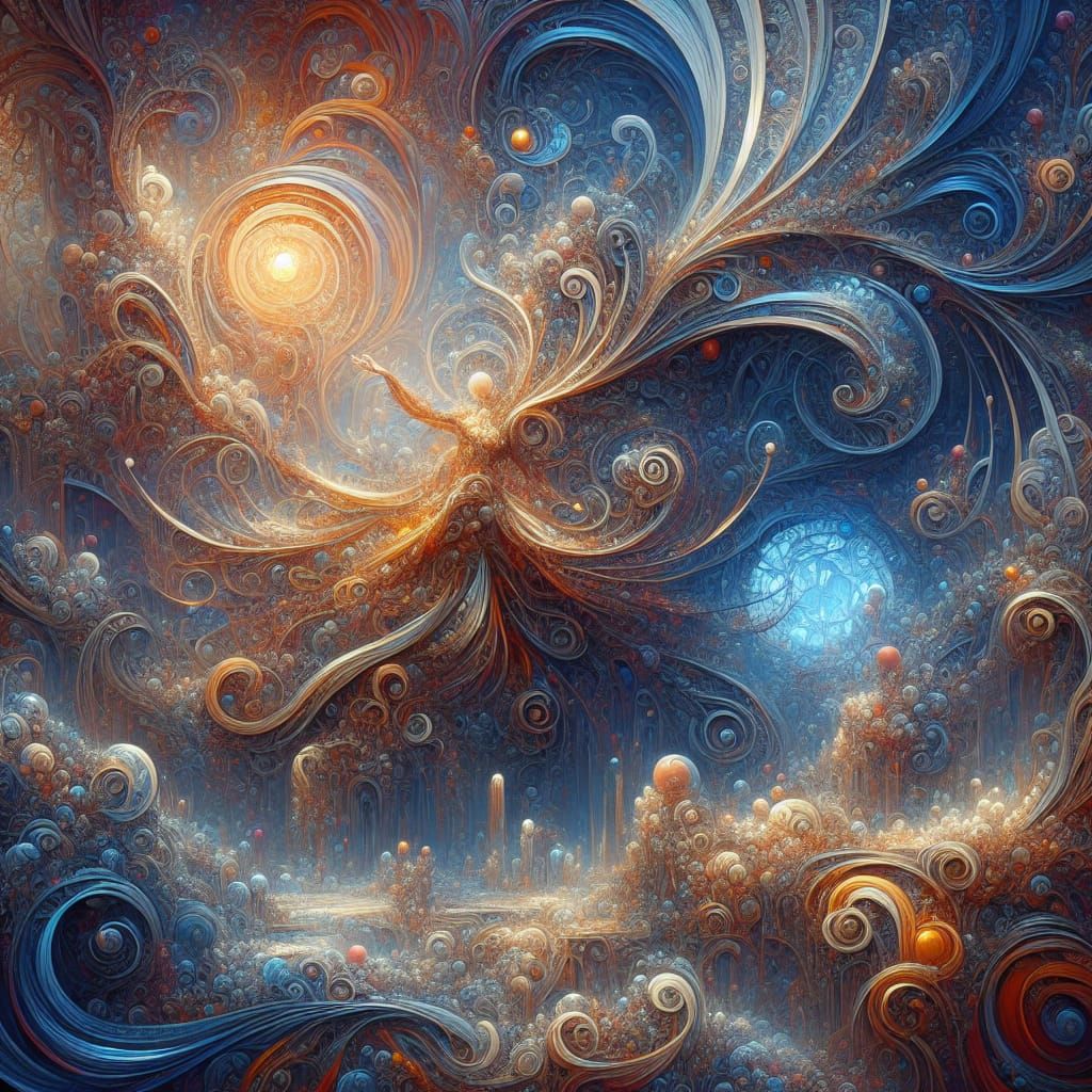 Abstract Concept Art: Serenity in Deep Colors