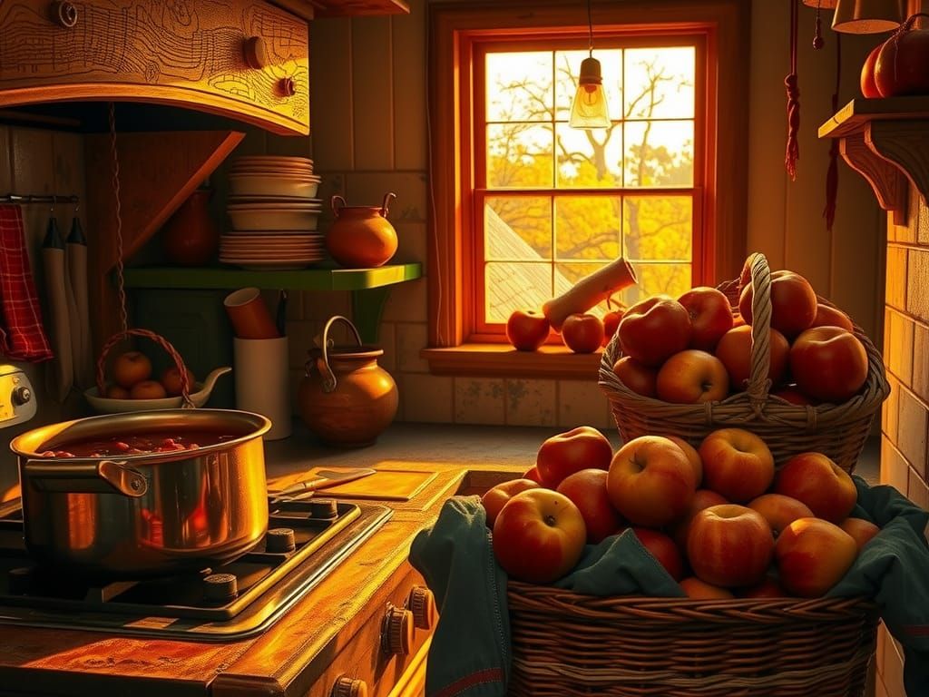 Rustic Kitchen Still Life in Autumn Light