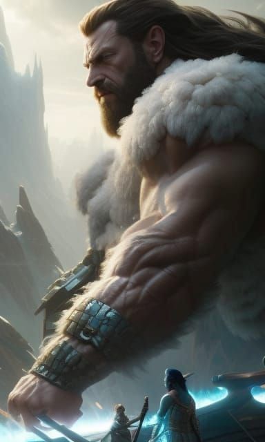 Ice Giant Thormir: Epic Digital Matte Painting