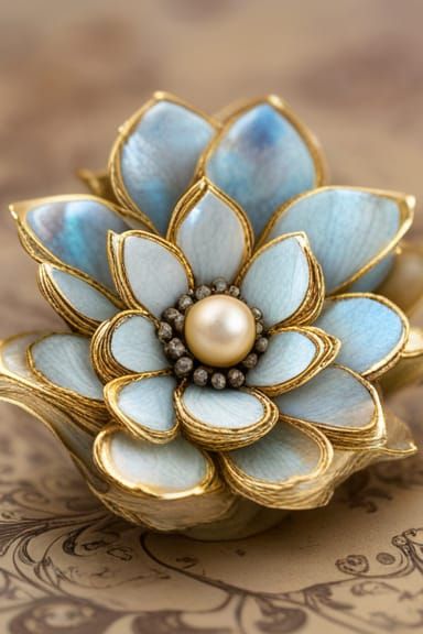 Ethereal Gilded Flower with Labradorite Petals